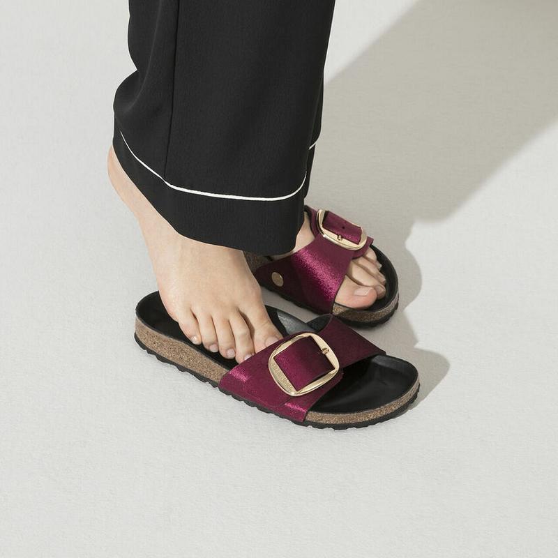 Birkenstock Big Přezkou Rivet Logo Læder Madrid Dame Bordeaux | DK 417SGL